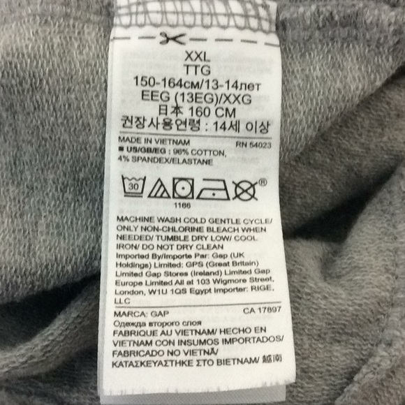 Gap Kids Girls Gray Heather Athletic Pants Sz XXL - Picture 4 of 4